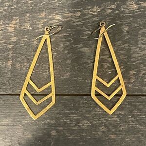 Gold Textured Dangle Earrings